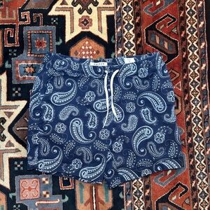 PacSun Paisley blue shorts, can be dressed up or down